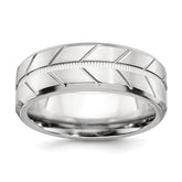 Chisel Cobalt Brushed and Polished Beveled 8mm Band
